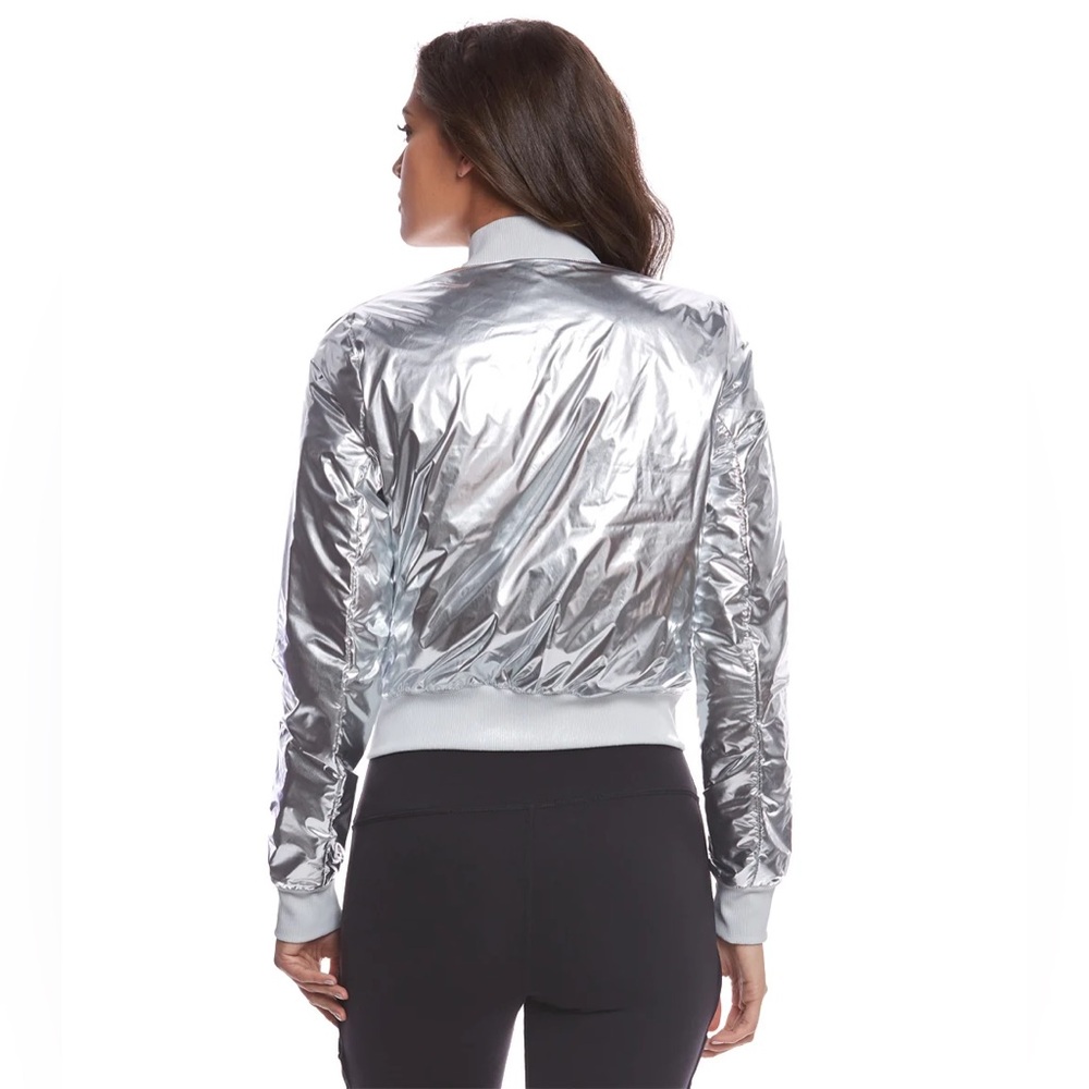 Alo Off Duty Silver Bomber Jacket, Size smalll, down fill - Picture 2 of 8